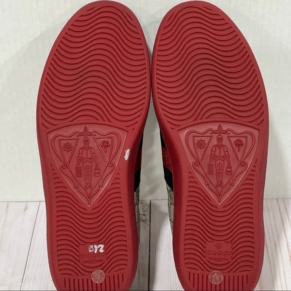 GUCCI  Men's Ace GG Supreme Low Top Sneaker Beige Size - 7 - Picture 10 of 15